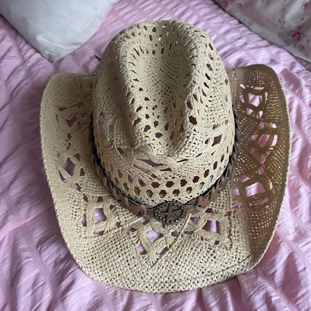 Stylish Cream Crochet Cowboy Hat